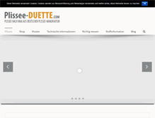 Tablet Screenshot of plissee-duette.com